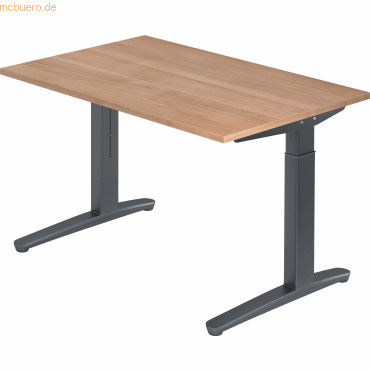 4032062172353 - PRO XTRA XB 12 GG Schreibtisch - 120 x 80 Nussbaum höhenverstellbar