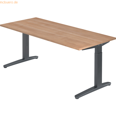 4032062172636 - PRO XTRA XB 19 GG Schreibtisch - 180 x 80 Nussbaum höhenverstellbar