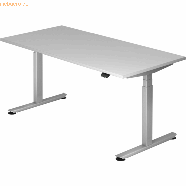 4032062176108 - Sitz-Steh-Schreibtisch elektrisch 160x80 -127cm Grau silber