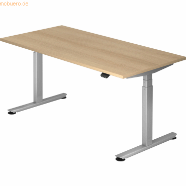 4032062176122 - Sitz-Steh-Schreibtisch elektrisch 160x80 -127cm Eiche Silbe