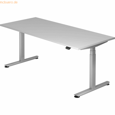 4032062176160 - Sitz-Steh-Schreibtisch elektrisch 180x80 -127cm Grau Silber