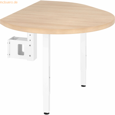 4032062177020 - Anbautisch höhenverstellbar LA92C eiche weiß halbrund 915 x 1030 x 655 - 825 cm