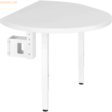 4032062177037 - Anbautisch höhenverstellbar LA92C weiß weiß halbrund 915 x 1030 x 655 - 825 cm