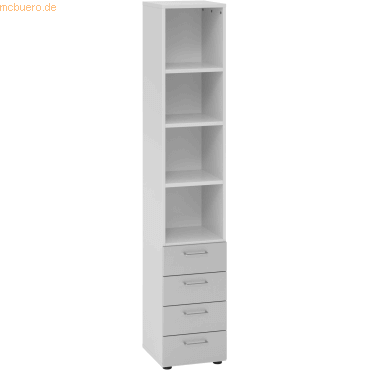 4032062184752 - Regalschrank Mirakel V964S4 5 S BS lichtgrau silber 4 Fachböden 400 x 420 x 2156 cm