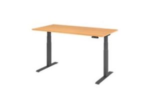 4032062185810 - Schreibtisch Basic VXDKB16 6 G höhenverstellbar 64-129cm (H) rechteckig buche   graphit 4032062185810 Hammerbacher