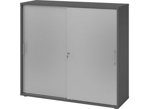 4032062186794 - HAMMERBACHER Schiebetürenschrank 1753S V1753S G S BS grafit silber 2 Fachböden 1200 x 400 x 1100 cm