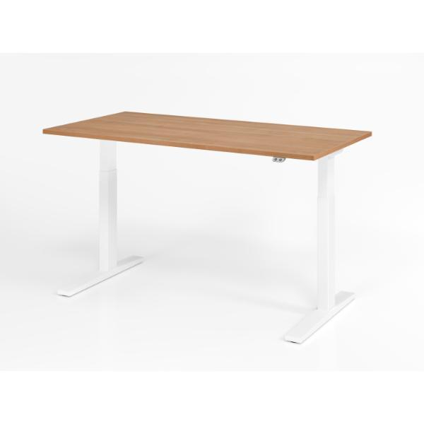 4032062190807 - Schreibtisch elektrisch höhenverstellbar 70-120cm (H) 120x80cm (BxT) Rechteckig nussbaum   weiß 4032062190807 Hammerbacher