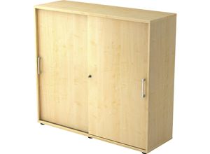 4032062207130 - eurokraft pro Schiebetürenschrank Höhe 1100 mm 2 Fachböden Ahorn-Dekor