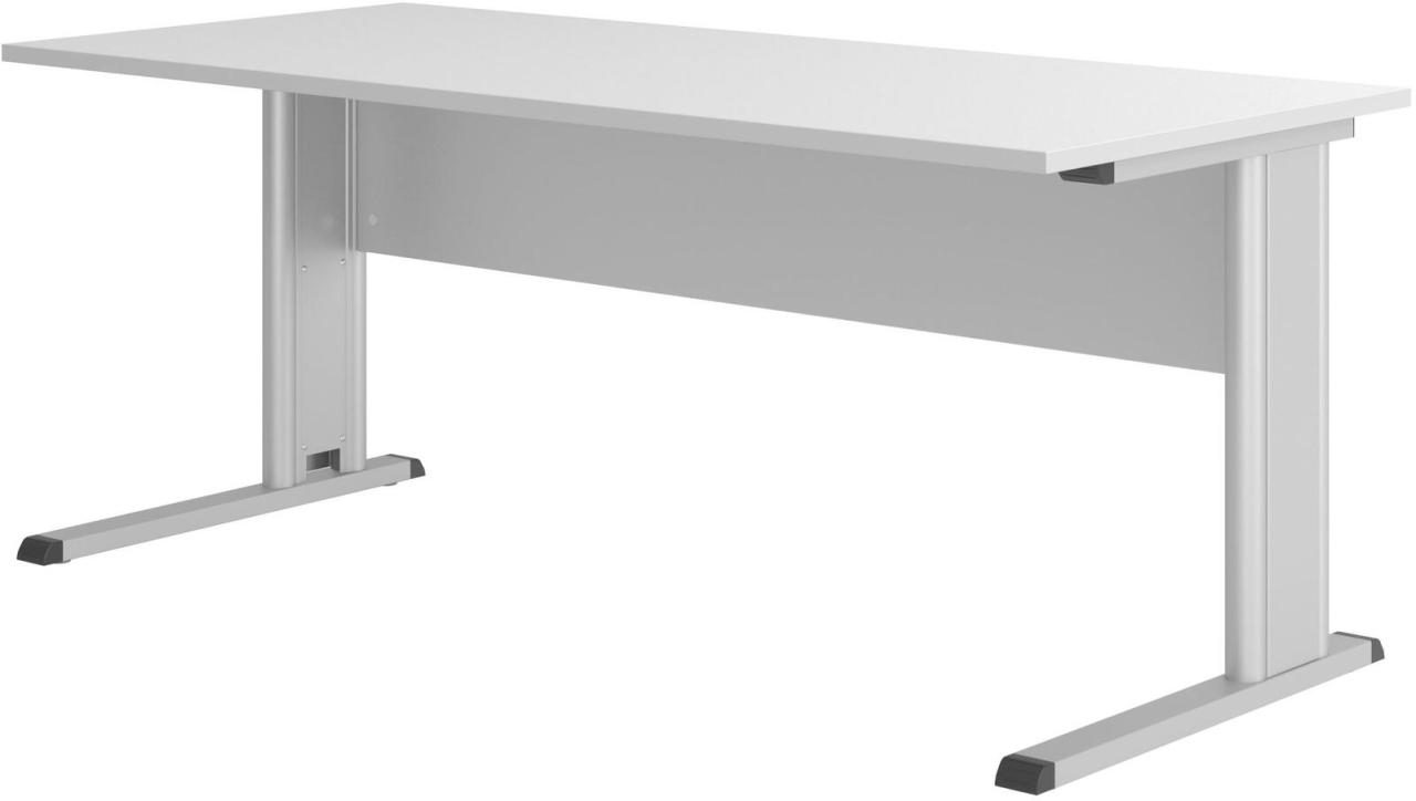 4032062248867 - Inader Schreibtisch lichtgrau rechteckig C-Fuß-Gestell silber 1800 x 800 cm