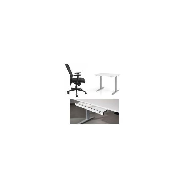 4032062281581 - Set höhenverstellbarer Schreibtisch 160 x 80 cm + Bürostuhl 4032062281581 Hammerbacher