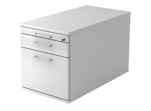 4032062285855 - eurokraft pro Rollcontainer 1 Utensilienschub 1 Materialschub 1 Hängeregistratur Tiefe 800 mm weiß