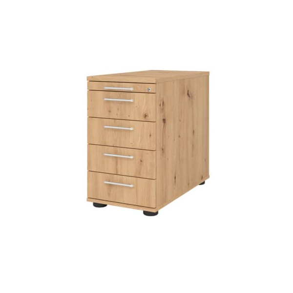 4032062303368 - PRO SIGNA SC50 RE - Rollcontainer Holz mit 4 Schüben Asteiche Relinggriff Kunststoff