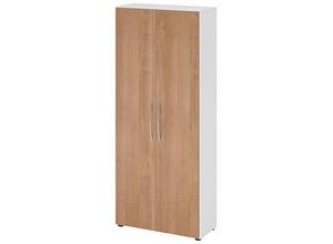 4032062305256 - HAMMERBACHER Aktenschrank 4100 V4100 W N BM weiß nussbaum 4 Fachböden 800 x 346 x 1880 cm