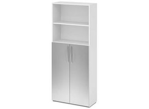 4032062305362 - Regalschrank 4770 V4770 W S BM weiß silber 3 Fachböden 800 x 346 x 1880 cm