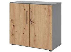 4032062305546 - Schränke Breno 2 OH abschließbar 28 kg je Boden B 800 x T 420 x H 748 mm graphit Asteiche