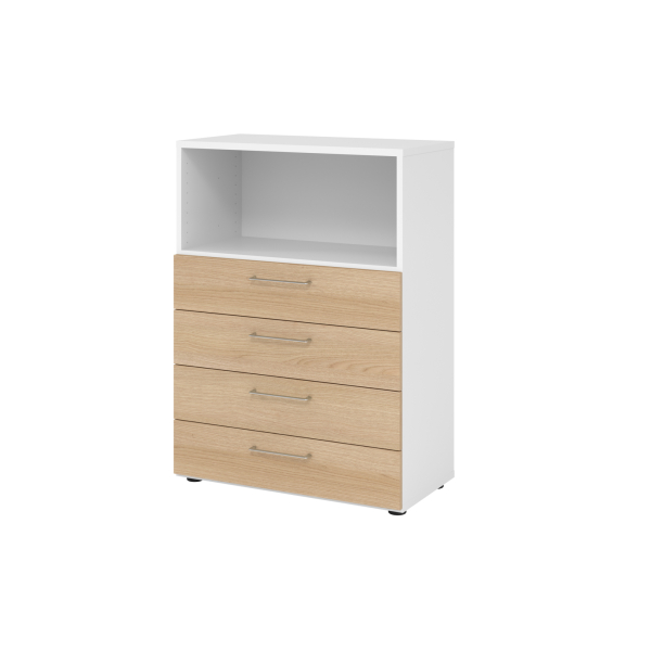 4032062309094 - Regalschrank V9 Advanced V938S4 W E BS nein 3 OH eiche weiß 80x110x417cm (BxHxT) 4032062309094 Hammerbacher