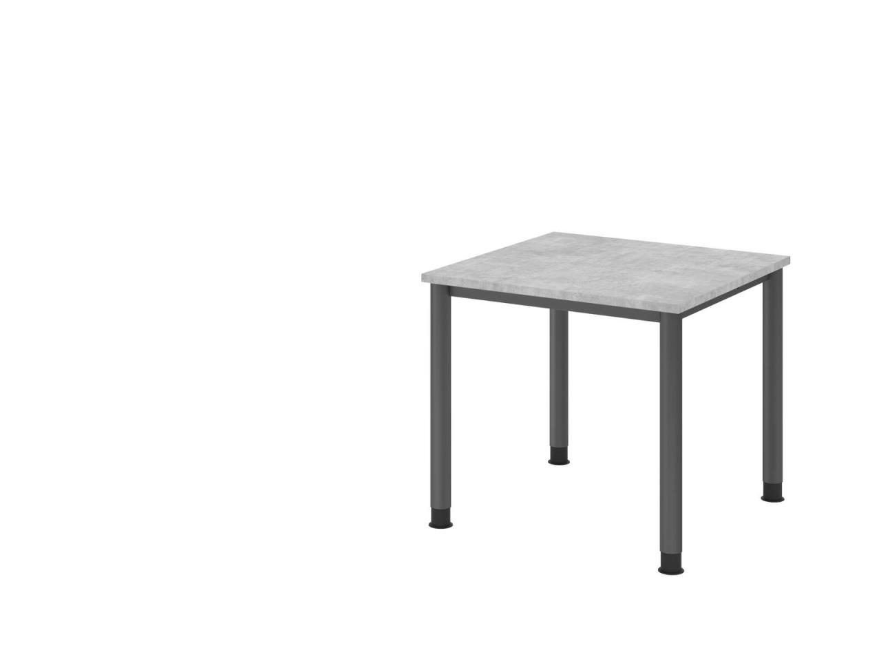 4032062310427 - HAMMERBACHER HS08 höhenverstellbarer Schreibtisch beton quadratisch 4-Fuß-Gestell grau 800 x 800 cm