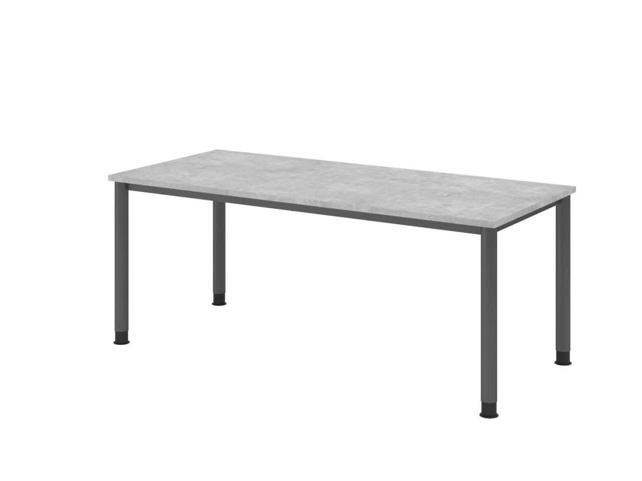 4032062310755 - HAMMERBACHER HS19 höhenverstellbarer Schreibtisch beton rechteckig 4-Fuß-Gestell grau 1800 x 800 cm