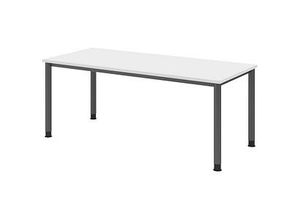 4032062310786 - HAMMERBACHER HS19 höhenverstellbarer Schreibtisch weiß rechteckig 4-Fuß-Gestell grau 1800 x 800 cm