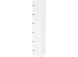4032062314166 - HAMMERBACHER Schließfachschrank weiß V264L6 W W ZS 6 Schließfächer 400 x 420 x 2156 cm