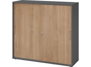 4032062319321 - Schiebetürenschrank Haziender V1753S G N BS grafit nussbaum 2 Fachböden 1200 x 400 x 1100 cm