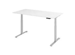 4032062320327 - Base Lite elektrisch höhenverstellbarer Schreibtisch weiß rechteckig T-Fuß-Gestell silber 1600 x 800 cm