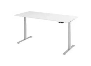 4032062320570 - Base Lite elektrisch höhenverstellbarer Schreibtisch weiß rechteckig T-Fuß-Gestell silber 1800 x 800 cm