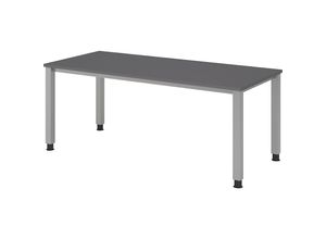 4032062322291 - Schreibtisch VQS manuell höhenverstellbar 81cm (H) 180x80cm (BxT) Graphit   silber 4032062322291 Hammerbacher