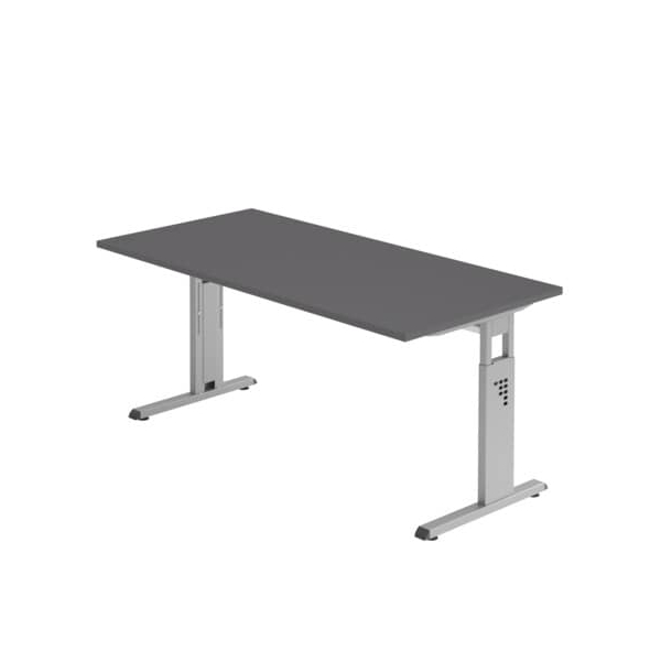 4032062323892 - Schreibtisch O-Serie VOS16 G S manuell höhenverstellbar 65-85cm (H) 160x80cm (BxT) rechteckig graphit   silber 403206232389