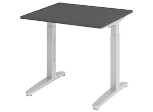 4032062323960 - eurokraft pro ANNY - Schreibtisch mit C-Fußgestell höhenverstellbar 650 - 850 mm Breite 800 mm graphit   alusilber