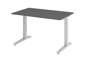4032062323977 - eurokraft pro ANNY - Schreibtisch mit C-Fußgestell höhenverstellbar 650 - 850 mm Breite 1200 mm graphit   alusilber