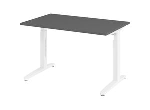 4032062324318 - eurokraft pro ANNY - Schreibtisch mit C-Fußgestell höhenverstellbar 650 - 850 mm Breite 1200 mm graphit   weiß