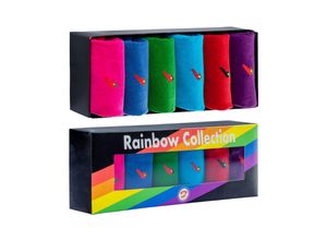 4032071819973 - Chili Lifestyle Rainbow Geschenkbox 6 Paar Socken Baumwolle Weichbund