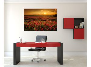 4032295092039 - Leinwandbild BÖNNINGHOFF Mohnblumenwiese farbe rahmen kein rahmen farbe bild(er) orange grün rot B118cm H78cm T18cm Canvas MDF Bilder BxH 118x78 cm