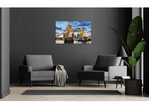 4032295093234 - Leinwandbild BÖNNINGHOFF gold (farbe bild(er) gold blau) B90cm H60cm T18cm Canvas MDF Bilder