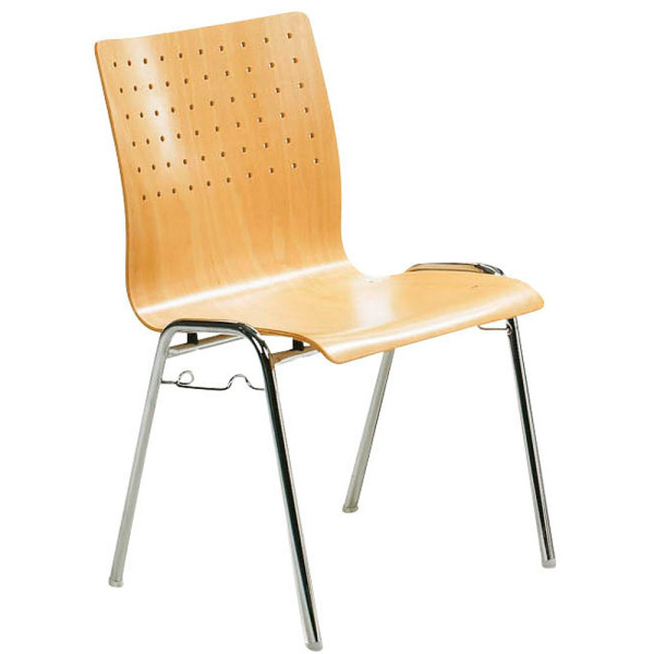 4032376005071 - Besucherstuhl myARCADO natur   chrom ohne Armlehnen 4-Fuß-Gestell 4032376005071 Mayer