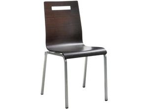 4032376011898 - Mayer Sitzmöbel Stapelstuhl myLIFE Wenge Perlsilber Holz 4 Metallfüße 2 Stück