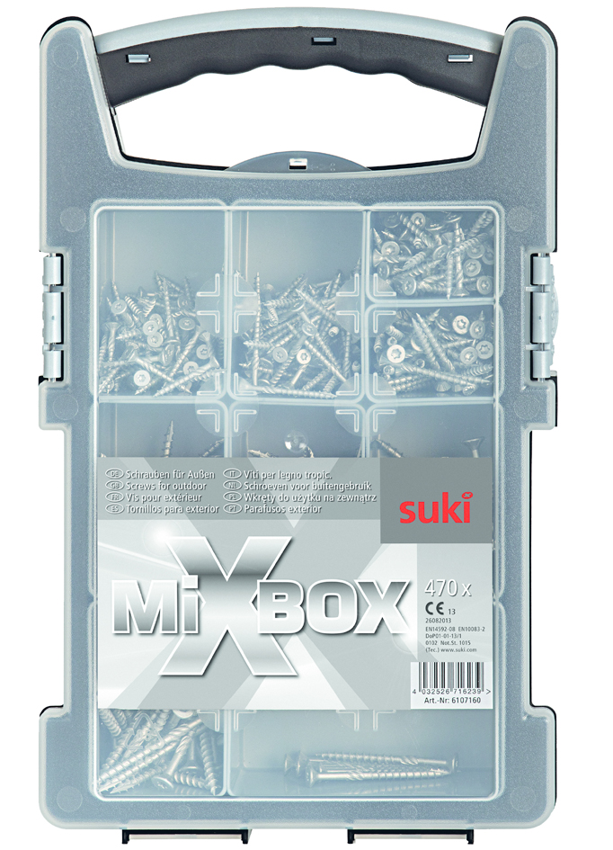 4032526716239 - Mixbox ´schrauben für AUßEN´ 470 teilig 6107160 - Suki