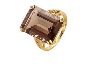 4032547015977 - Fingerring LADY Fingerringe Gr 16 Glas-Metall-Metall goldfarben (gelbgold 375) Damen Fingerringe