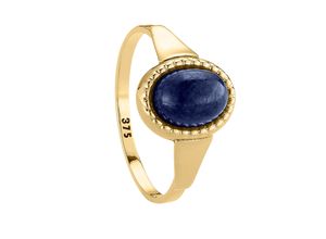 4032547016356 - Fingerring LADY Fingerringe Gr 16 Glas-Metall-Metall goldfarben (gelbgold 375) Damen Fingerringe