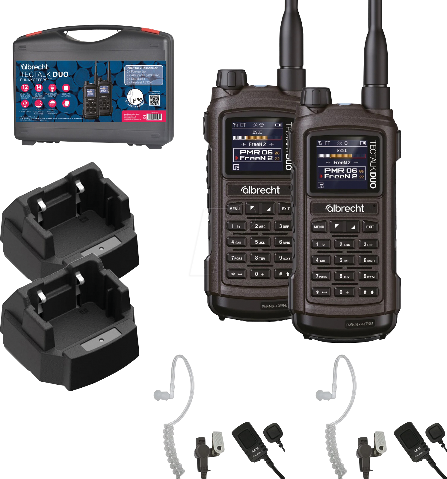 4032661914811 - ALBRECHT TT DSK2 - Funkgeräte Tectalk Duo PMR446 + Freenet Schwarz