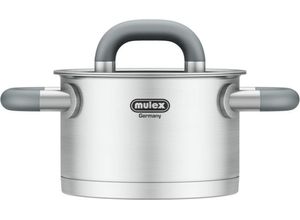 4032955411019 - Kochtopf MULEX LUGANO silber (edelstahlfarben) Ø16cm Töpfe Fleischtopf Kochtopf Messskala Schütrand Kapselboden Induktion