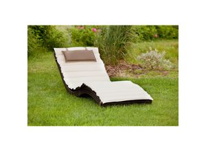 4033662288024 - Gartenliege Piacenza klappbar Stahl Kunststoffgeflecht braun 188 cm x 66 cm x 75 cm