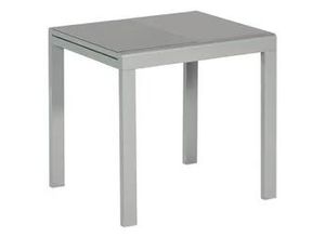 4033662290331 - Gartentisch ausziehbar Aluminium Glas silber 80 cm x 70 cm x 755 cm