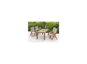 4033662986654 - Gartenmöbelset Acapulco 5tlg Akazie Textil natur grau 4033662986654 - Gartenmöbelset Acapulco 5tlg Akazie Textil natur grau