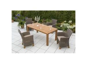 4033662990774 - Gartensessel Toskana 2er Set Aluminium Kunststoffgeflecht Akazie natur 66 cm x 66 cm x 88 cm