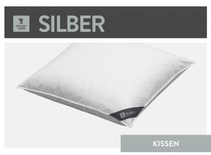 4033829470699 - Federkissen SPESSARTTRAUM Silber Kopfkissen Gr B L 40 cm x 80 cm Baumwolle 1 St weiß Allergiker Kopfkissen hergestellt in Deutschland allergikerfreundlich