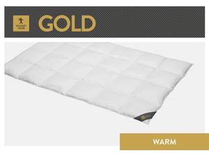 4033829471252 - Gänsedaunenbettdecke SPESSARTTRAUM Gold Bettdecken Gr B L 155 cm x 200 cm warm weiß Sommerbettdecke hergestellt in Deutschland allergikerfreundlich