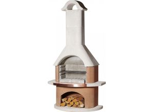 4033886102243 - Grillkamin Bologna weiß-terracotta 210 x 110 x 65 cm