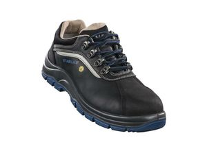 4033965084569 - - Sicherheitsschuh spartacus low Größe 43 schwarz blau Schuhweite 12 S3 src esd en iso 20345 Rindleder